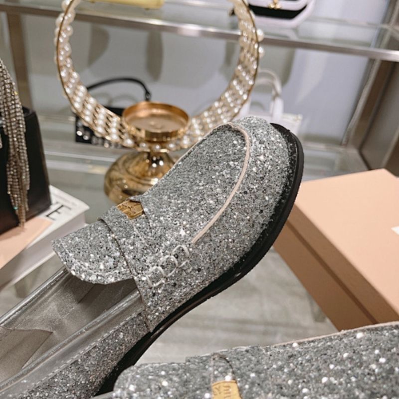 Miu Miu Glitter Loafers