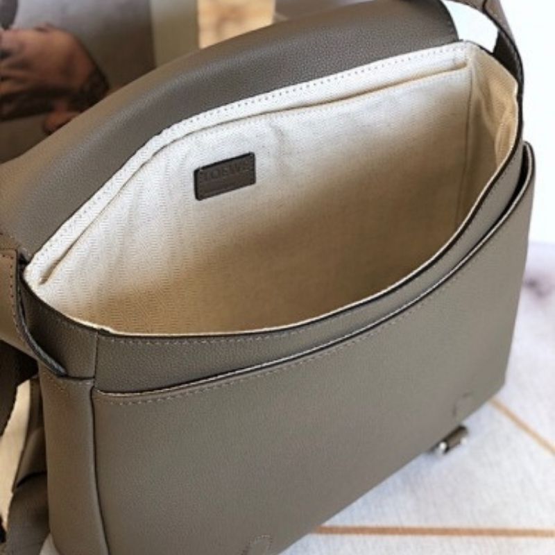 Loewe XS Military messenger bag in soft grained calfskin. CCC