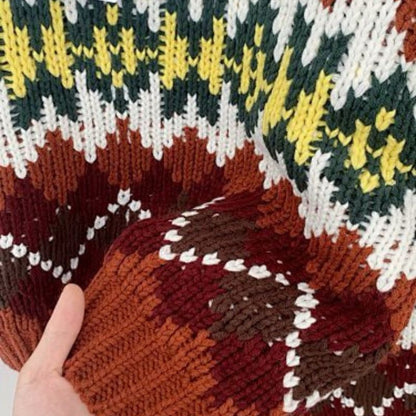 Celine Crew Neck Sweater in Fair Isle Wool.