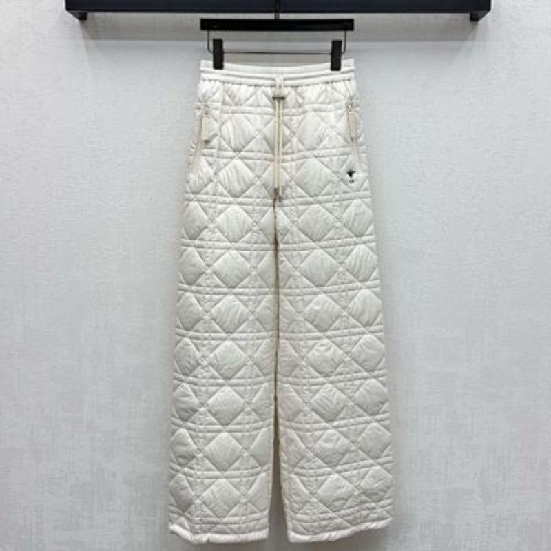 Christian Dior wide-leg pants with the signature Cannage motif.