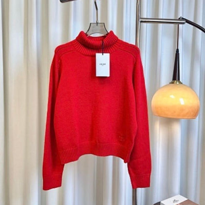 Celine red roll-neck sweater