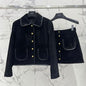 Celine Straight Blouson Jacket and Celine Mini Skirt in Suede