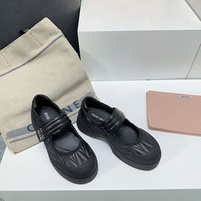 Miu Miu Padded Nappa Leather Mary Jane Flats
