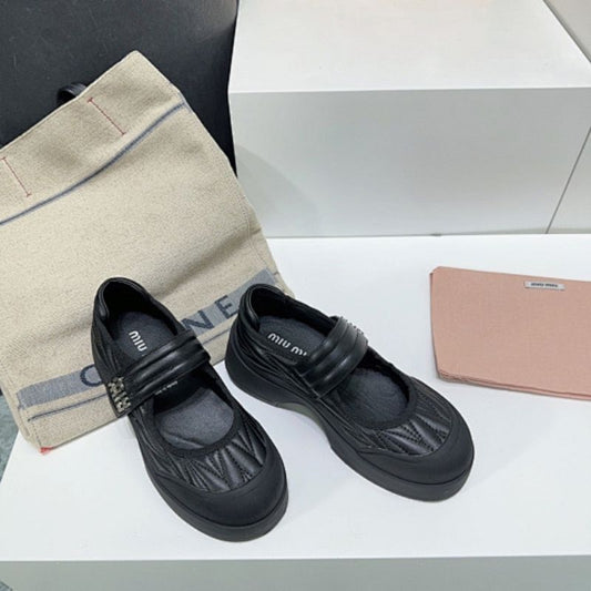 Miu Miu Padded Nappa Leather Mary Jane Flats
