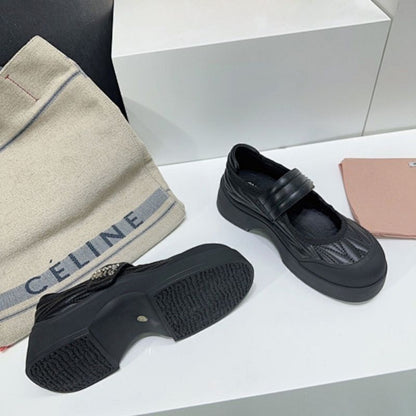 Miu Miu Padded Nappa Leather Mary Jane Flats