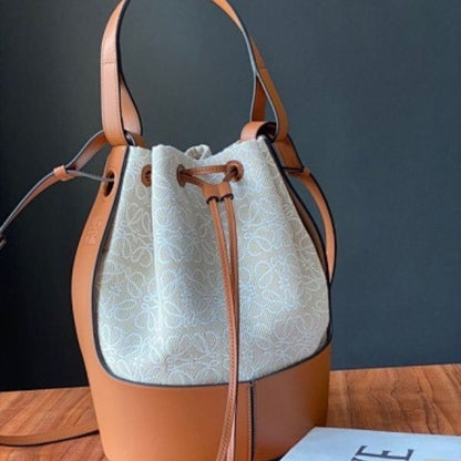 Loewe Balloon bag in Anagram Jacquard and Calfskin,