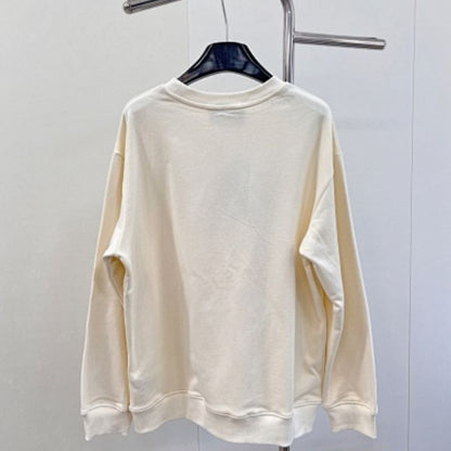 Gucci cotton sweatshirt with an artistic cat and fish graphic print.