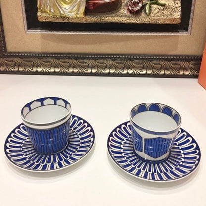 Hermès the Bleus d'Ailleurs porcelain dinnerware collection.