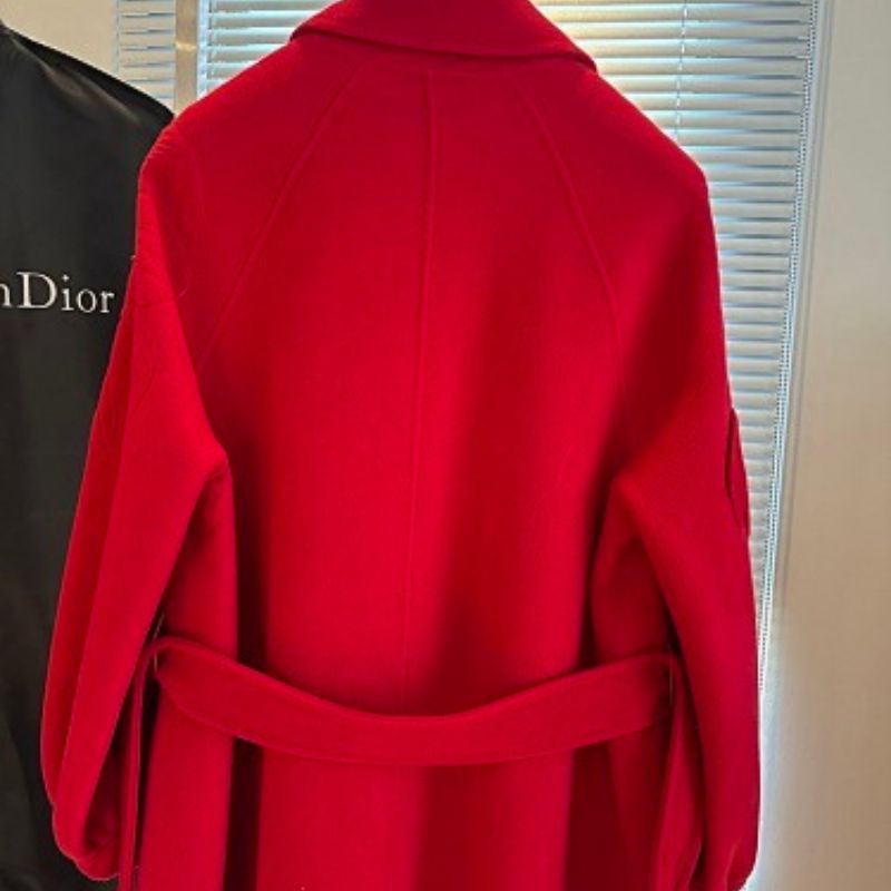 Christian Dior double-sided wool and angora-blend felt fitted coat