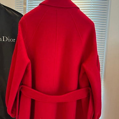 Christian Dior double-sided wool and angora-blend felt fitted coat