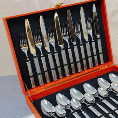 Hermès 24-piece Silver-Tone Cutlery Set