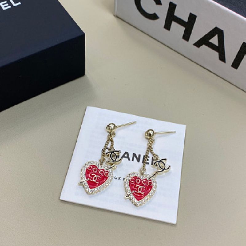 Chanel "COCO" Heart Arrow Drop Earrings