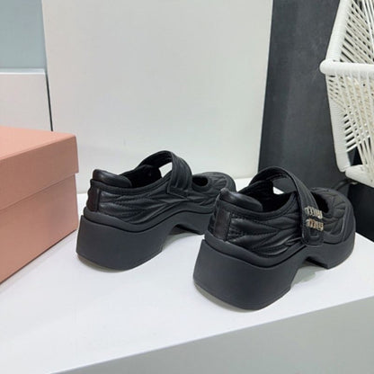 Miu Miu Padded Nappa Leather Mary Jane Flats