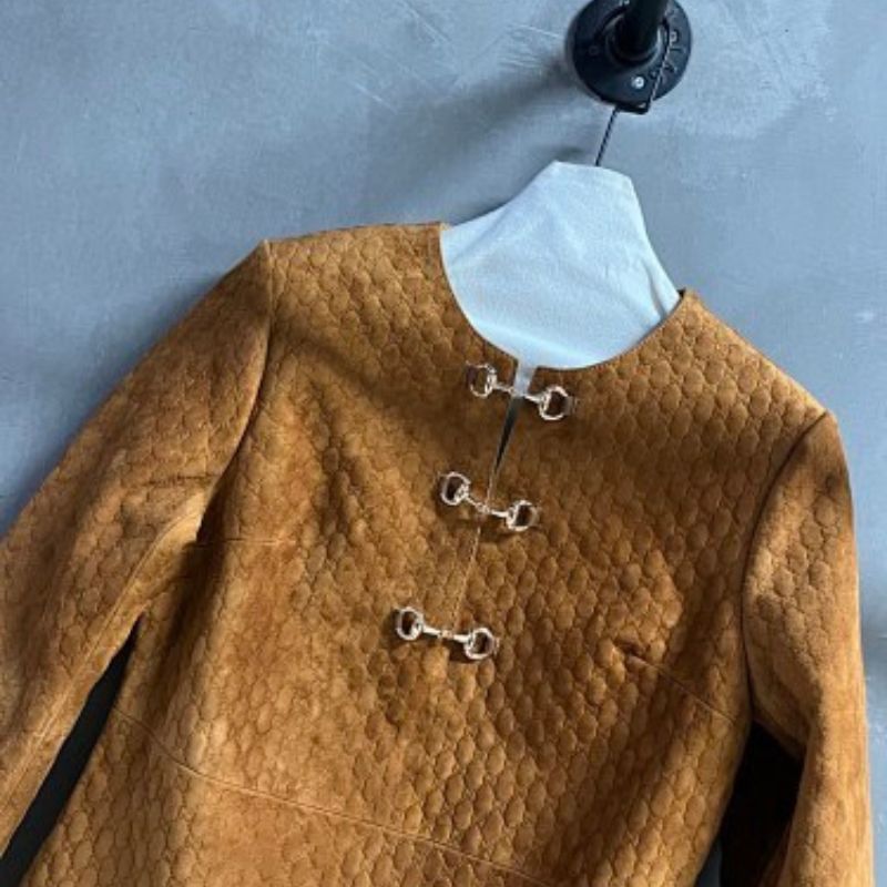 Gucci Horsebit-detailed debossed suede mini dress