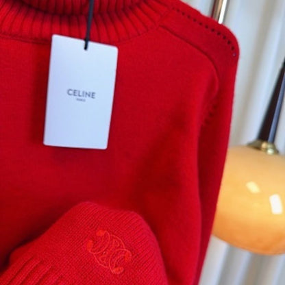Celine red roll-neck sweater