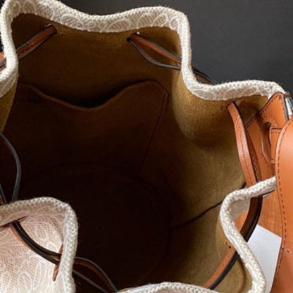 Loewe Balloon bag in Anagram Jacquard and Calfskin,