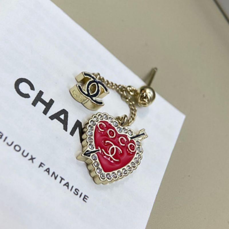 Chanel "COCO" Heart Arrow Drop Earrings