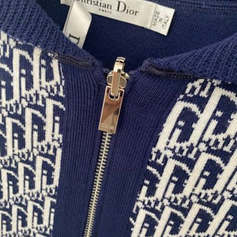 Christian Dior reversible zipped cardigan with a hood.