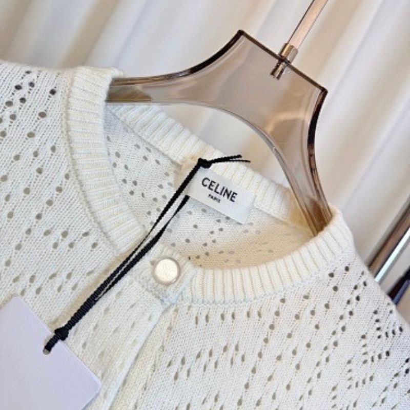 Celine Cardigan in Cotton Pointelle