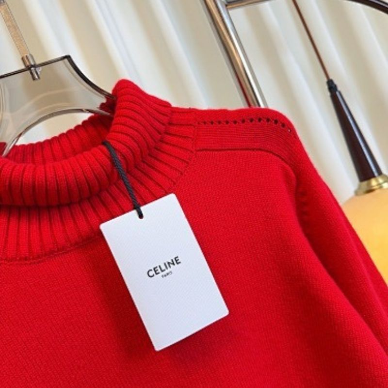 Celine red roll-neck sweater