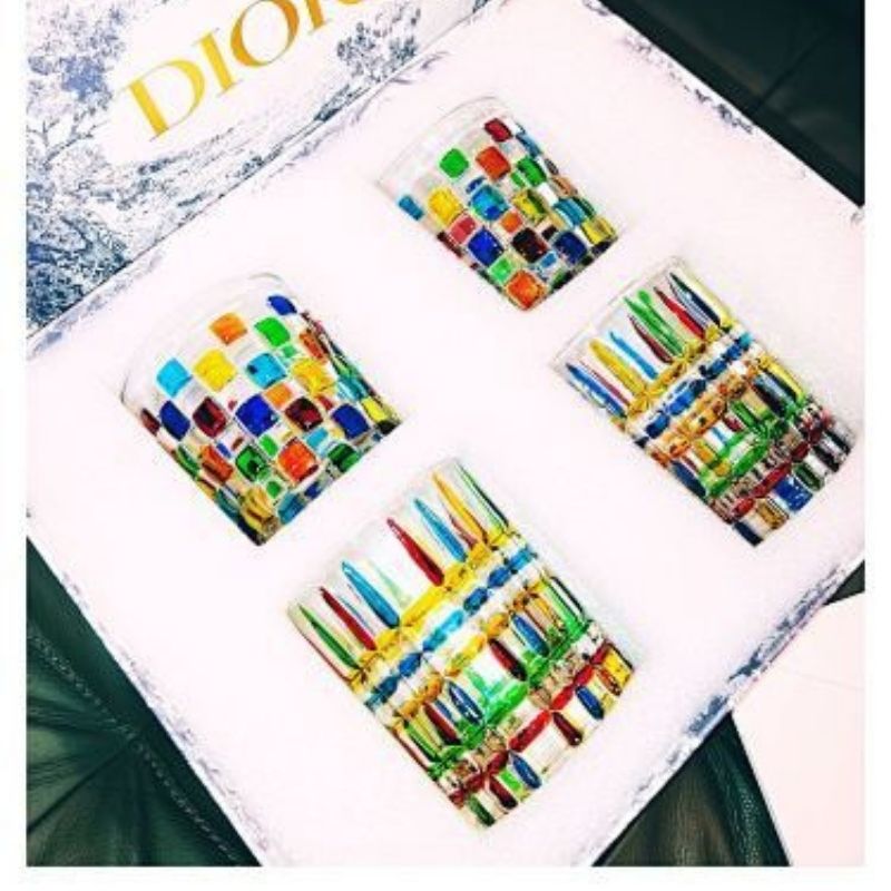 Dior Maison hand-painted crystal glasses,