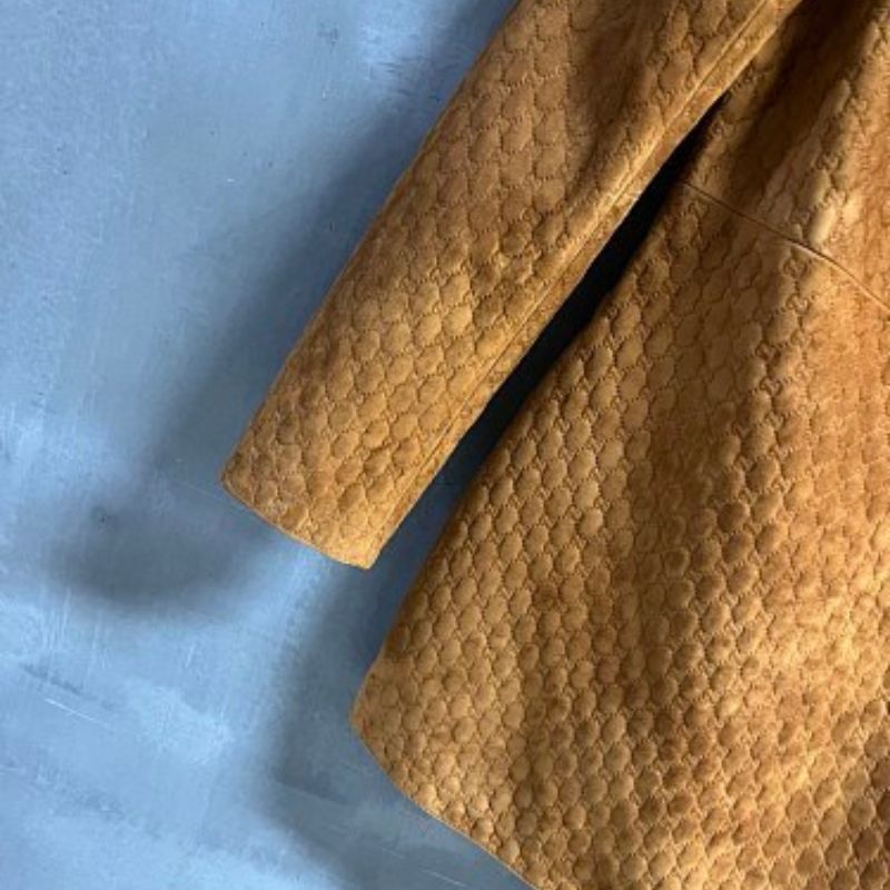 Gucci Horsebit-detailed debossed suede mini dress