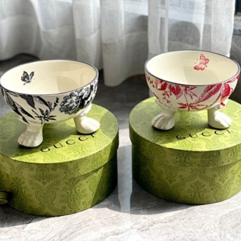 Gucci Herbarium Print Pet Bowls,