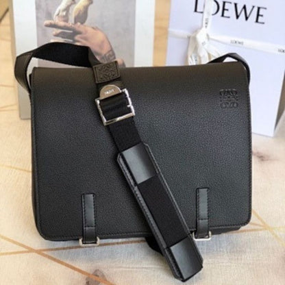 Loewe XS Military classic army satchel messenger bag in soft grained calfskin.