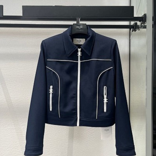 Celine Chelsea Blouson Jacket in Gauffered Double Wool.