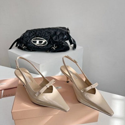 Miu Miu Bow Slingback Kitten Heel Pumps