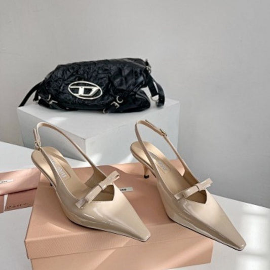 Miu Miu Bow Slingback Kitten Heel Pumps