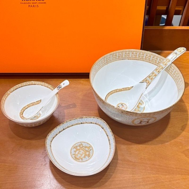 Hermès-inspired Mosaic Bowl and Spoon Collection,