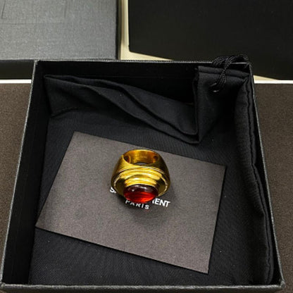 Saint Laurent Gripoix Cabochon Signet Ring