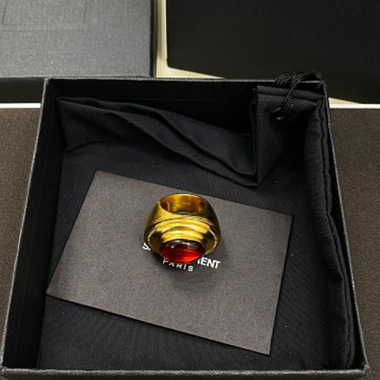 Saint Laurent Gripoix Cabochon Signet Ring