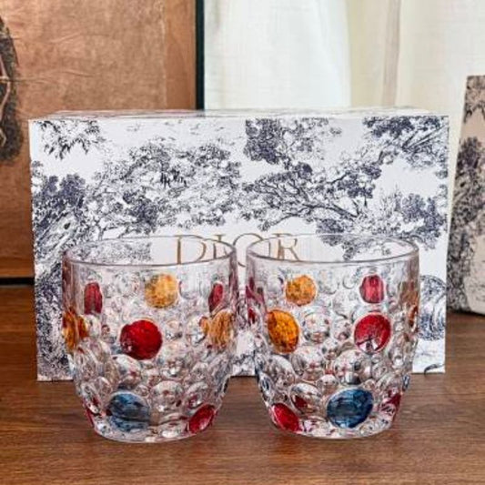 Dior Multicolor Decorated Drinking Glasses,