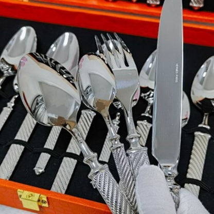 Hermès 24-piece Silver-Tone Cutlery Set