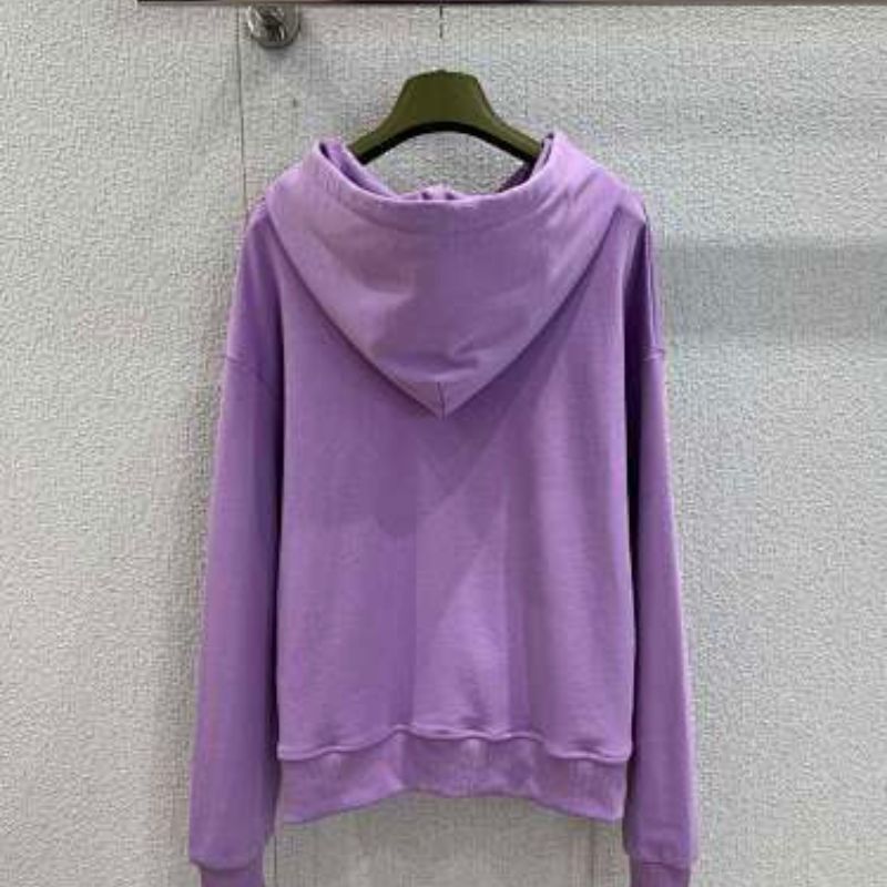 Gucci logo-print cotton hoodie in a violet