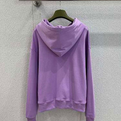 Gucci logo-print cotton hoodie in a violet