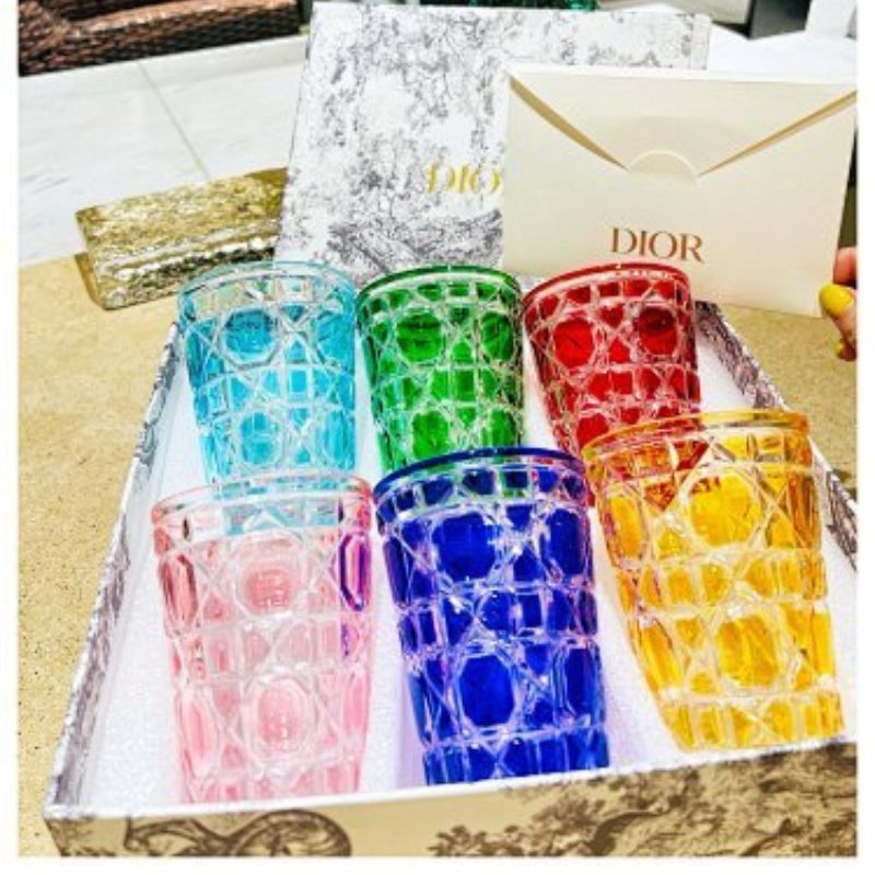 Dior Maison Cannage Crystal Water Glasses.