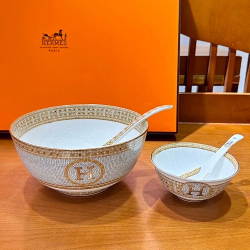 Hermès-inspired Mosaic Bowl and Spoon Collection,