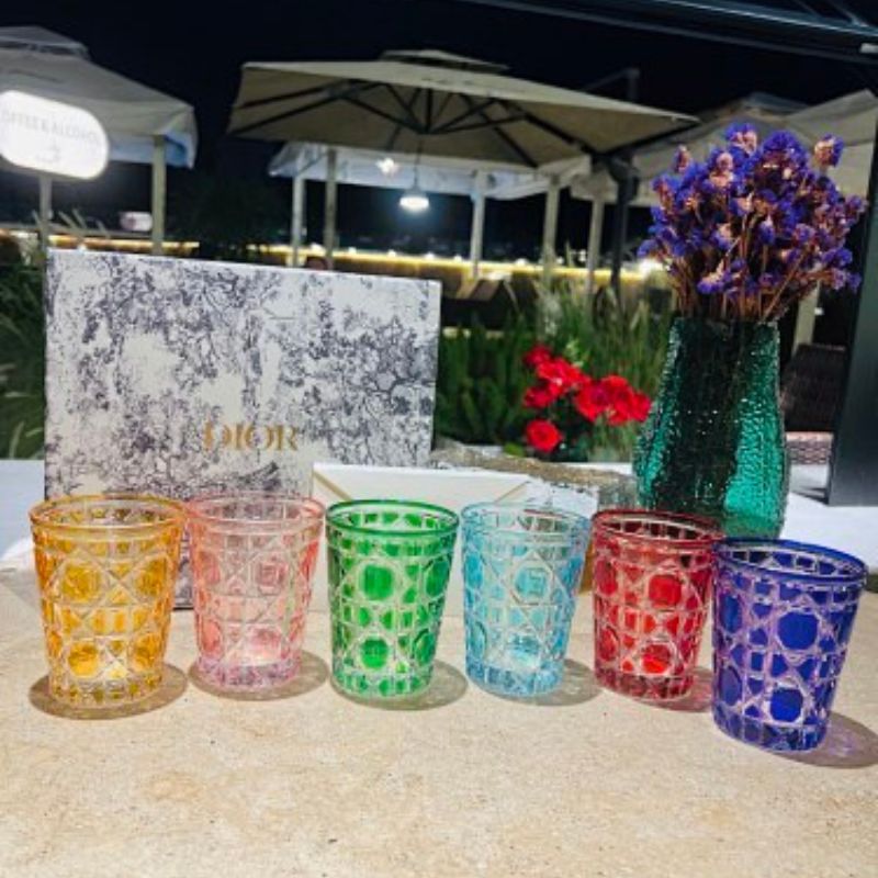 Dior Maison Cannage Crystal Water Glasses.