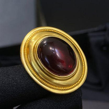 Saint Laurent Gripoix Cabochon Signet Ring