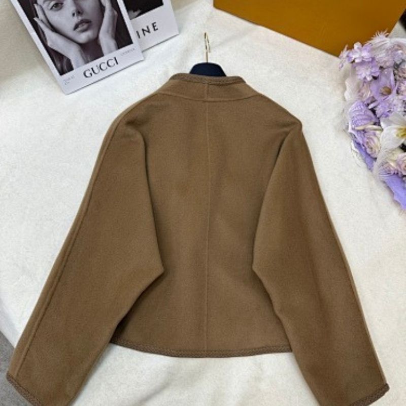 Louis Vuitton brown wool hooded cape