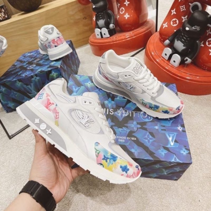 Louis Vuitton LV Trainer Sneaker with a special multi-color Monogram motif print