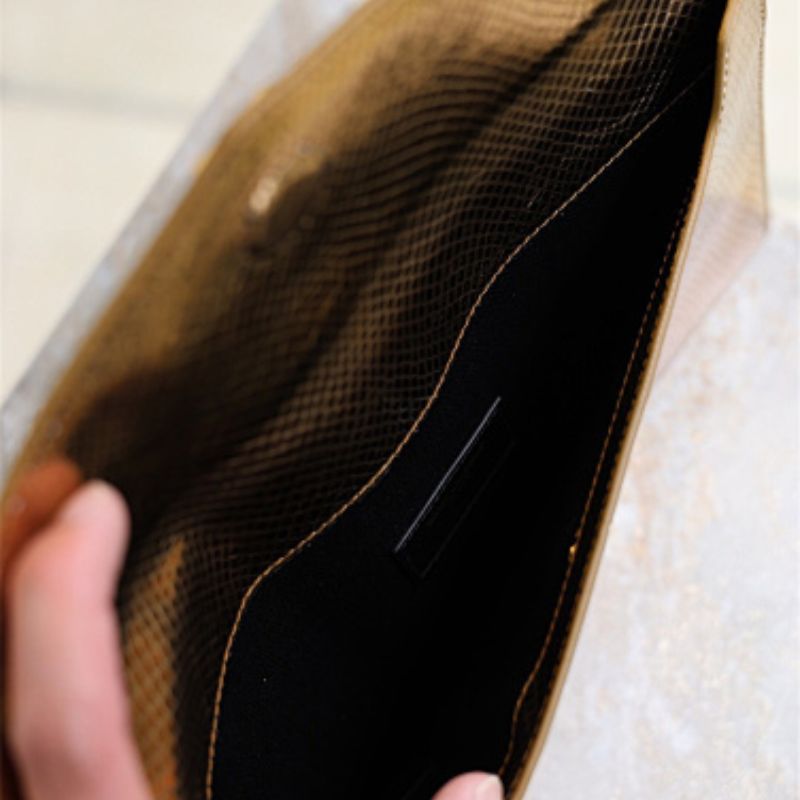 Saint Laurent Uptown Pouch Military Gold metallic finish