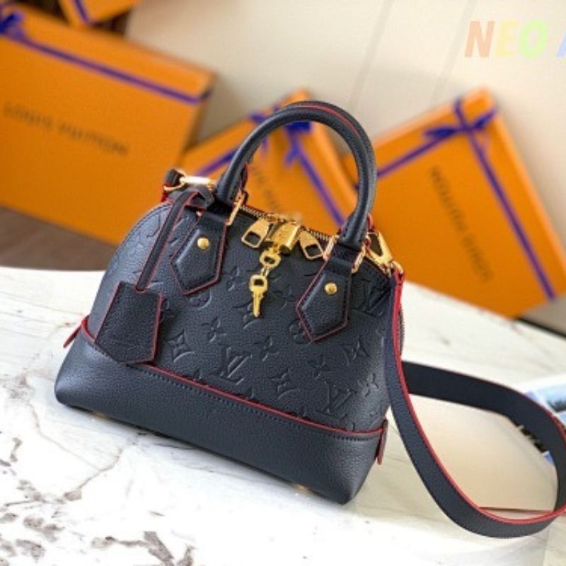 Louis Vuitton Neo Alma BB in Noir (Black) Monogram Empreinte leather.