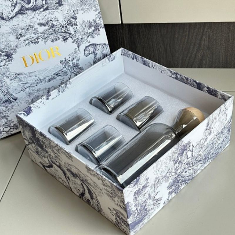 Dior-inspired smoked glass carafe and tumbler set,