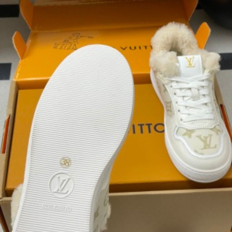 Louis Vuitton LV Stadium Sneaker in the white and beige Monogram denim colorway