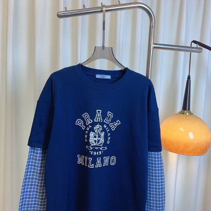 Prada layered shirt with a crest logo