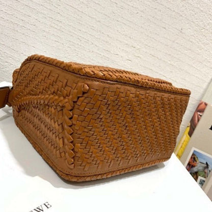 Loewe Puzzle Small hand-woven leather body and classic calfskin Bag.